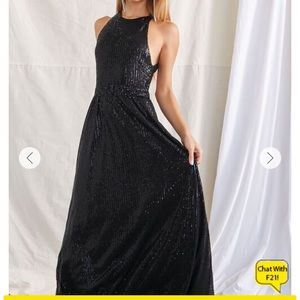 Black Sequin Maxi Dress